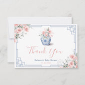 Blush Pink Chinoiserie Ginger Jar Baby shower Bedankkaart (Voorkant)