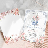 Blush Pink Chinoiserie Ginger Jar Baby shower Kaart