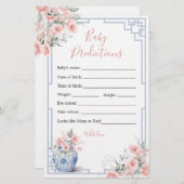 Blush Pink Chinoiserie Ginger Jar Baby voorspellin (Voorkant / Achterkant)