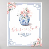 Blush Pink Chinoiserie Ginger Jar Baby's zijn zoet Poster (Voorkant)