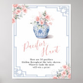 Blush Pink Chinoiserie Ginger Jar Fopspeen Hunt Poster (Voorkant)