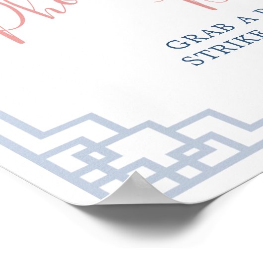 Blush Pink Chinoiserie Ginger Jar Photo Booth Poster (Hoek)