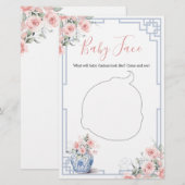Blush Pink Chinoiserie Ginger Jar Shower Baby Face (Voorkant / Achterkant)