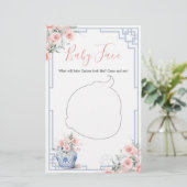 Blush Pink Chinoiserie Ginger Jar Shower Baby Face (Staand voorkant)