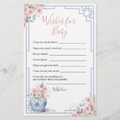 Blush Pink Chinoiserie Ginger Jar Wishes voor Baby (Voorkant)