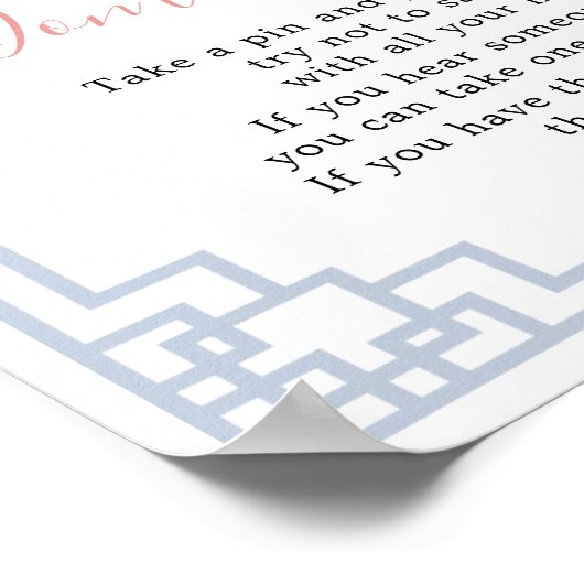 Blush Pink Chinoiserie Ginger Jar Zeg geen Baby Poster (Hoek)