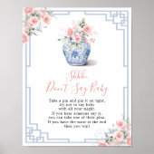 Blush Pink Chinoiserie Ginger Jar Zeg geen Baby Poster (Voorkant)