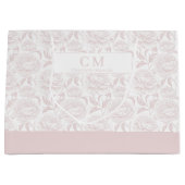 Blush Pink Chinoiserie Peonies Monogram Groot Cadeauzakje (Voorkant)