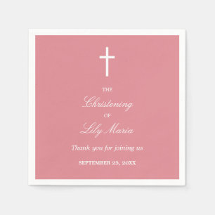 Blush Pink Christening Party Napkins Servet
