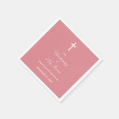 Blush Pink Christening Party Napkins Servet (Hoek)