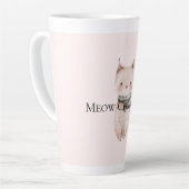 Blush Pink Christmas Cat Latte Mok (Linkerhoek)