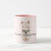 Blush Pink Christmas Cat Mok (Midden)