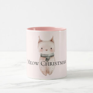 Blush Pink Christmas Cat Mok
