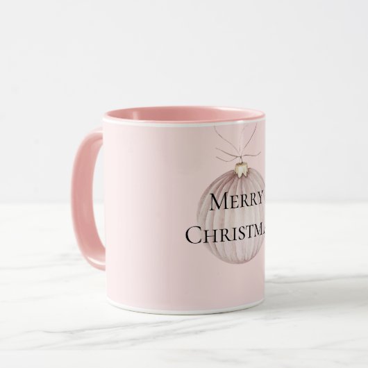 Blush Pink Christmas Ornament Koffie Mok (Voorkant links)
