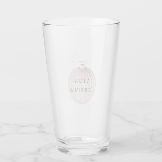 Blush Pink Christmas Ornament Koffie Mok Glas (Achterkant)