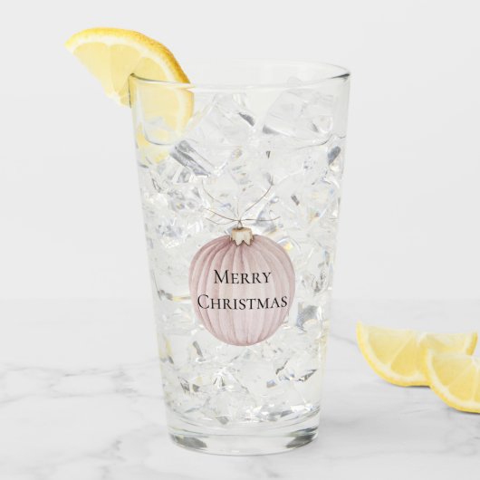 Blush Pink Christmas Ornament Koffie Mok Glas (Voorkant ijs)