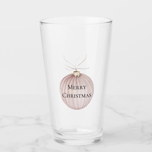 Blush Pink Christmas Ornament Koffie Mok Glas (Voorkant)