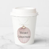 Blush Pink Christmas Ornament Koffie Mok Papieren Bekers (Voorkant)