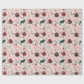 Blush Pink Christmas Peace en Love Yarn Katten Cadeaupapier (Vlak)