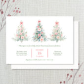 Blush Pink Christmas Trees Baby Shower Invitation Kaart