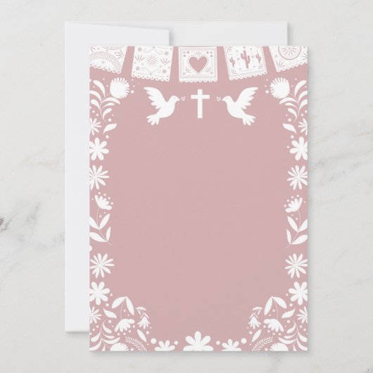 Blush Pink Cielito Lindo Bautizo y Primer Anito Kaart (Achterkant)