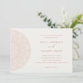 Blush Pink Classic  Mandala Wedding Invite Bedankkaart (Staand voorkant)