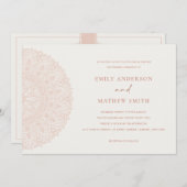 Blush Pink Classic  Mandala Wedding Invite Bedankkaart (Voorkant / Achterkant)