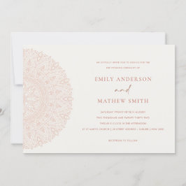 Blush Pink Classic Mandala Wedding Invite Bedankkaart