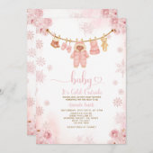 Blush Pink Clothesline Cold Outside Baby Shower Kaart (Voorkant / Achterkant)