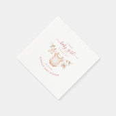 Blush Pink Clothesline Girl Baby Shower Paper Servet (Hoek)