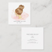 Blush Pink Cloud Gold Speckles Salon Updo Vierkante Visitekaartje (Voorkant / Achterkant)