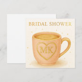 Blush pink coffee cup kaart (Voorkant / Achterkant)