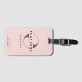 Blush pink Company logo Zakelijke lederen band Bagagelabel (Voorkant (horizontaal))