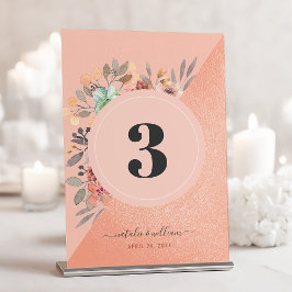 Blush Pink Copper Waterverf Floral Chic Wedding Kaart