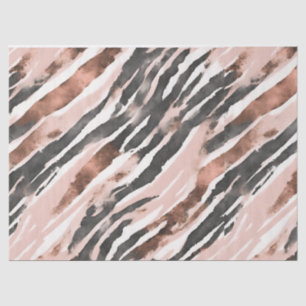 Blush Pink Copper Zebra Stripe Tissuepapier