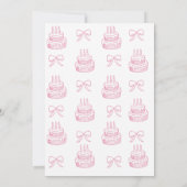 Blush Pink Coquette Bow 1st Birthday Cake Kaart (Achterkant)