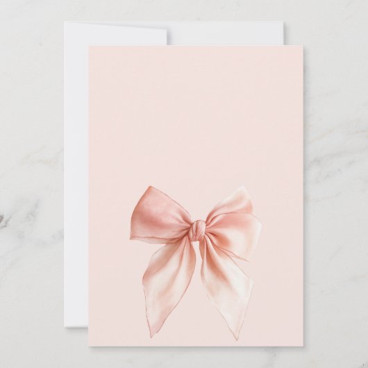 Blush Pink Coquette Bow Baby shower Bedankt (Achterkant)