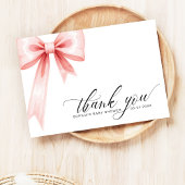 Blush Pink Coquette Bow Modern Baby shower Bedankkaart