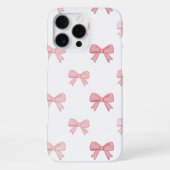 Blush Pink Coquette Bow Pattern Elegant Phone Case iPhone Hoesje (Achterkant)