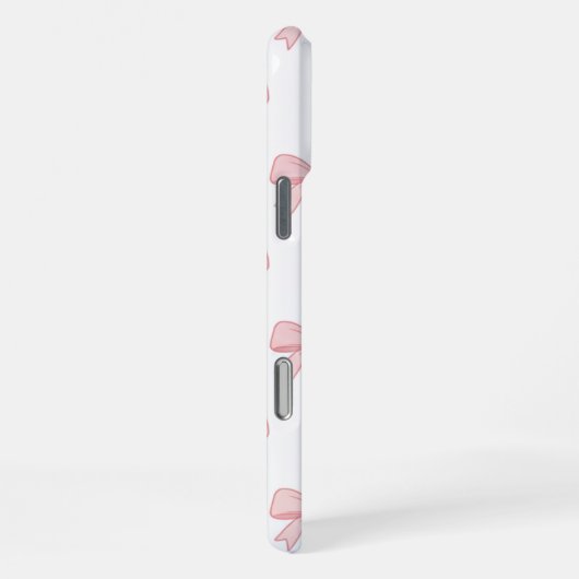 Blush Pink Coquette Bow Pattern Elegant Phone Case iPhone Hoesje (Rechterkant)
