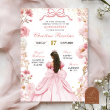 Blush Pink Coquette Bow Princess Quinceanera