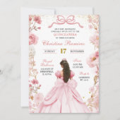 Blush Pink Coquette Bow Princess Quinceanera Kaart (Voorkant)