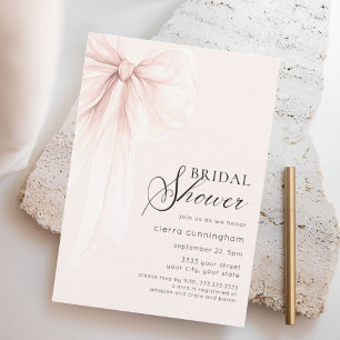 Blush Pink Coquette Bow Vrijgezellenfeest Kaart