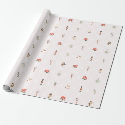 Blush Pink Coquette Christmas  Cadeaupapier (Uitgerold)