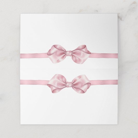 Blush Pink Coquette Eetlabel of Place Card – Ele Plaatskaartje (Buitenkant ongevouwen)