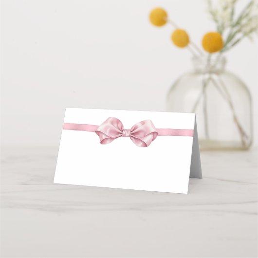 Blush Pink Coquette Eetlabel of Place Card – Ele Plaatskaartje (Voorkant)