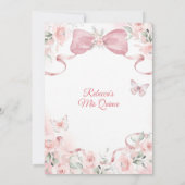 Blush Pink Coquette Floral Quinceañera Kaart (Achterkant)