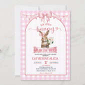 Blush Pink Coquette Little Bunny Baby Shower Kaart (Voorkant)