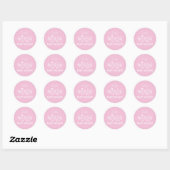 Blush Pink Coquette Modern handgetekende Baby show Ronde Sticker (Vel)