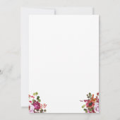 Blush Pink Coral Floral Birthday Invitation Kaart (Achterkant)